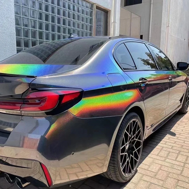 Matte/Glossy Rainbow Metallic FLIP Psychedelic Grey Vinyl Laser Car Wrap Film Roll Self Adhesive Decal