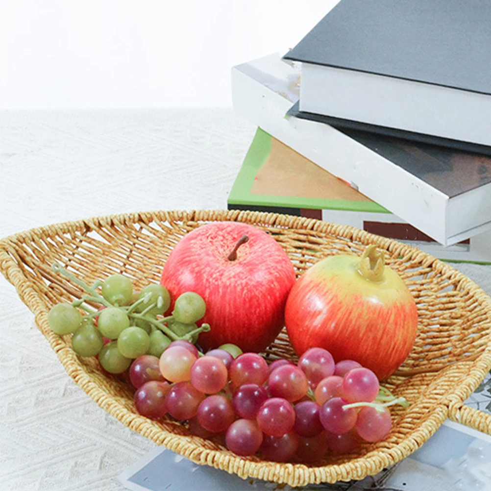 

Woven Fruit Baskets Storage Basket Empty Pe Bread Tray Pastry Snack Container Gift Kitchen Accessories