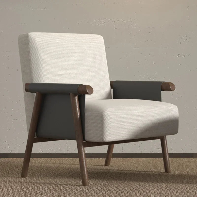 Sillón Individual de Madera de Lujo, Diseño de Sofá Reclinable, Respaldo de Hierro, Taburete de Bar, Butaca Nórdica, Sillas Largas
