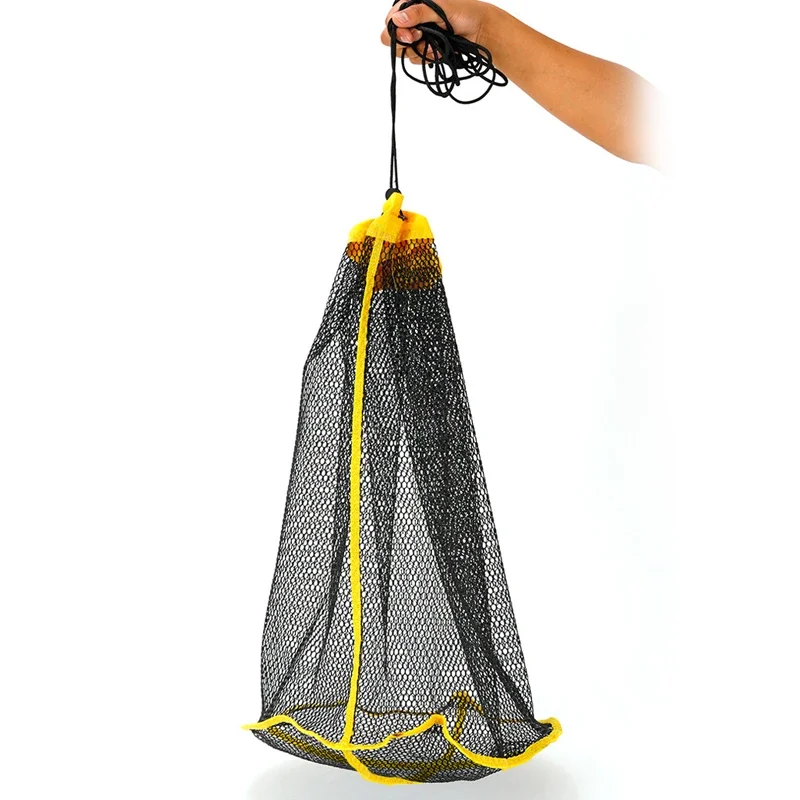 Foldable Drawstring Opening Design Fishing Basket Fishing Net Fishing Net Cage Live Fish Basket Portable Diving Fish Net Bag