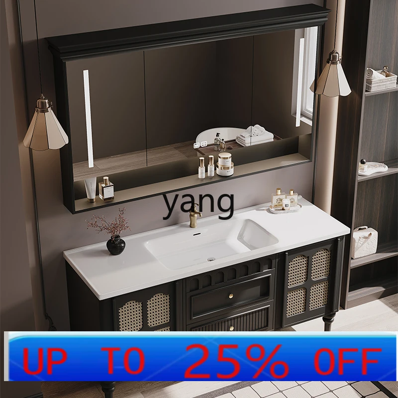 

CX oak paint retro bathroom cabinet combination bathroom washstand ceramic integrated basin bathroom