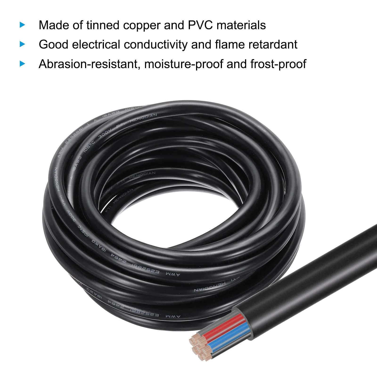 5m/10m 24 22 20 18AWG Sheathed Wire Cable 7 8 Core Electrical Cable High Flexible Tinned Copper Electric Wire for House Wiring