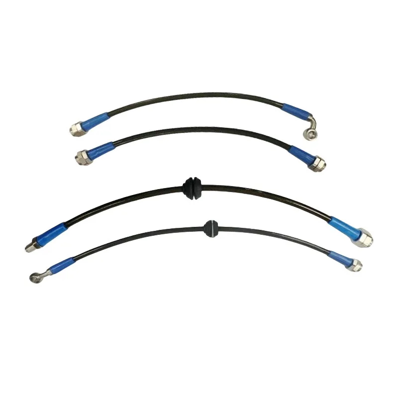 Automotive Hydraulic Brake Hose Line Reinforced AN3 Car Stainless Steel Braided Brake Clutch Pipe M10 28° 90° Famale m10x1 Male