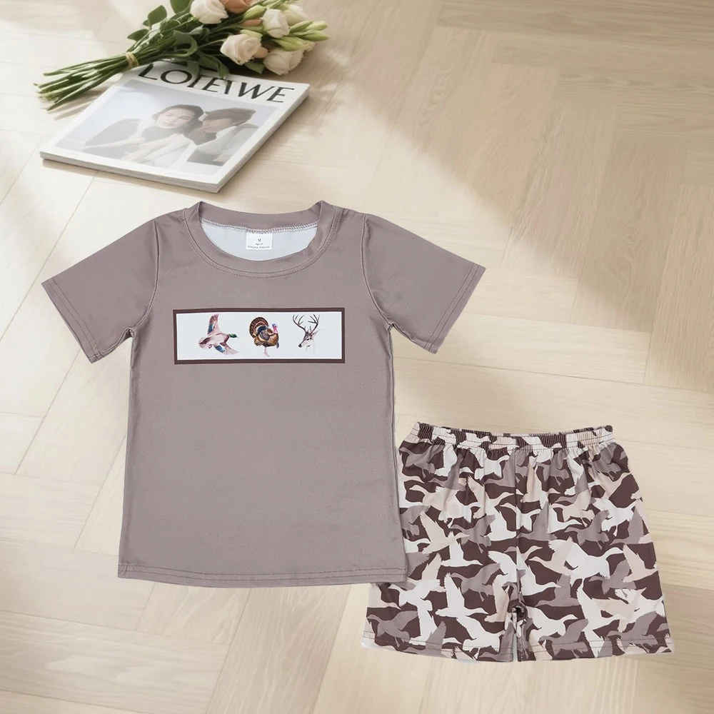 11.11 Baby Boys Clothes Baby Boys Camo Duck Turkey Deer Shirt Shorts Clothes Sets