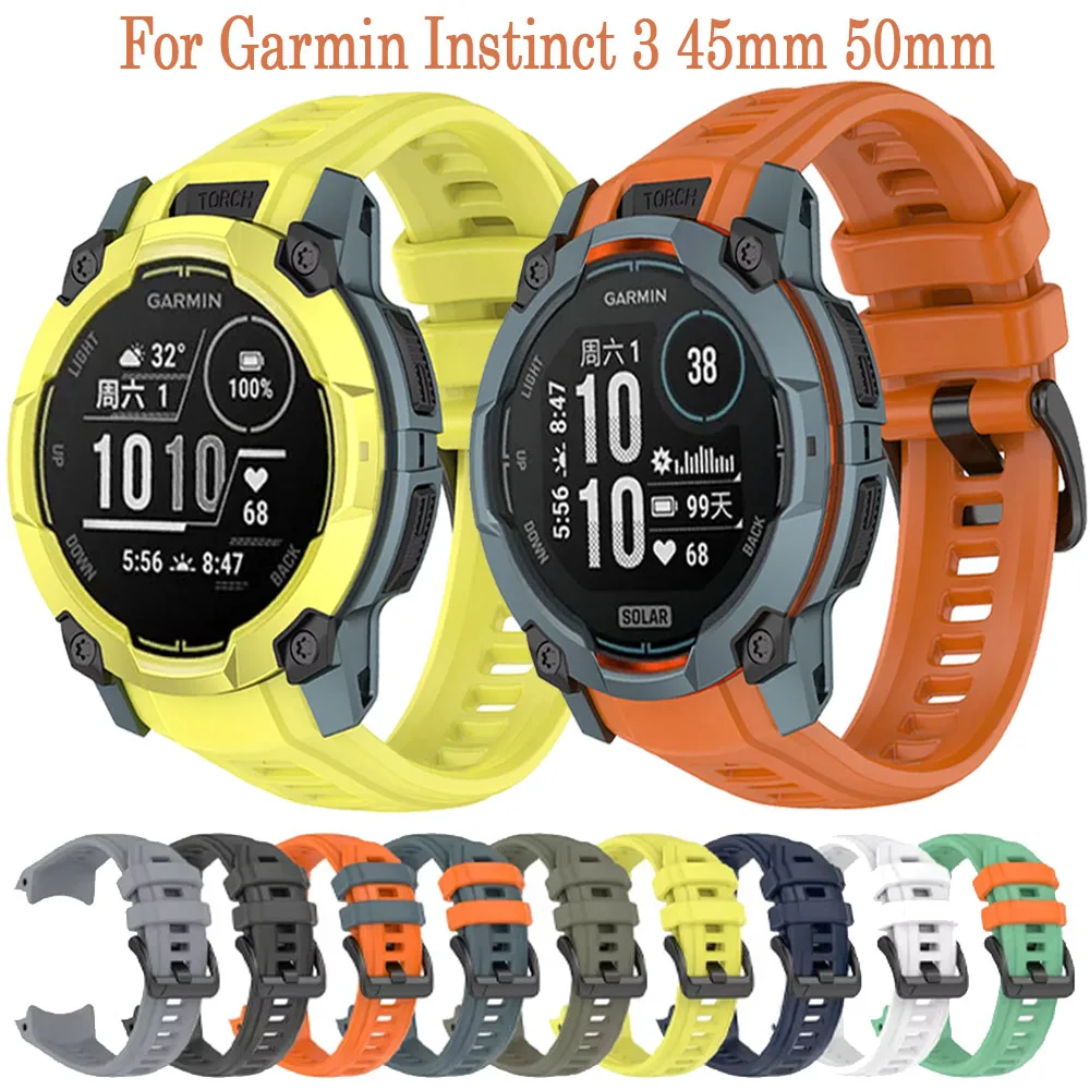 الأصلي حزام رسمي للغارمين غريزة 3 Amoled 50 مللي متر 45 مللي متر لينة سيليكون الفرقة اكسسوارات Garmin غريزة 3 الشمسية 45 مللي متر 50 مللي متر