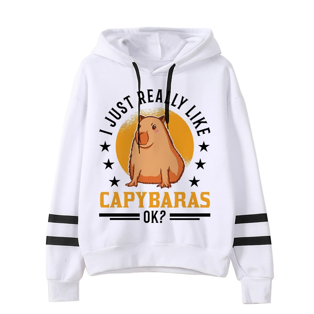 Women/men Capybara Kawaii Cartoon Sweatshirts Unisex Winter Warm Hoodies Capibara Harajuku Fashion Streetwear Hooded Female/male