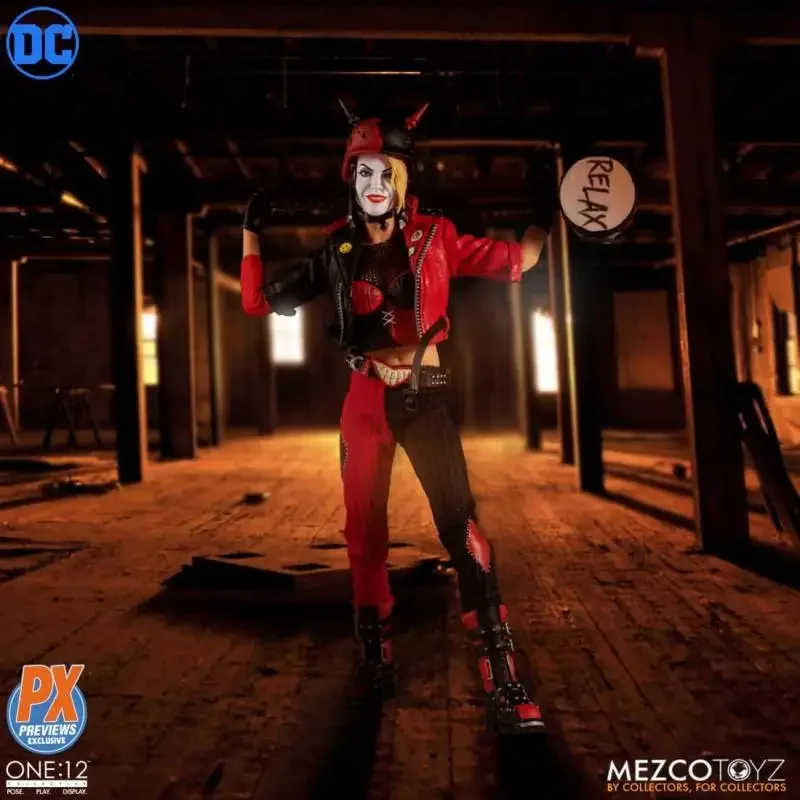 Spot SaleOriginal Mezco ONE:12 Harley Quinn PX Anime Action Collection Figures Model Toys Gifts for Kids view 3