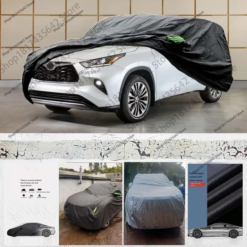 

for Toyota Highlander Car Outdoor Full Car Cover 210D Oxford Cloth All Weather Rain Sun Snow Protection Sunshade Dustproof