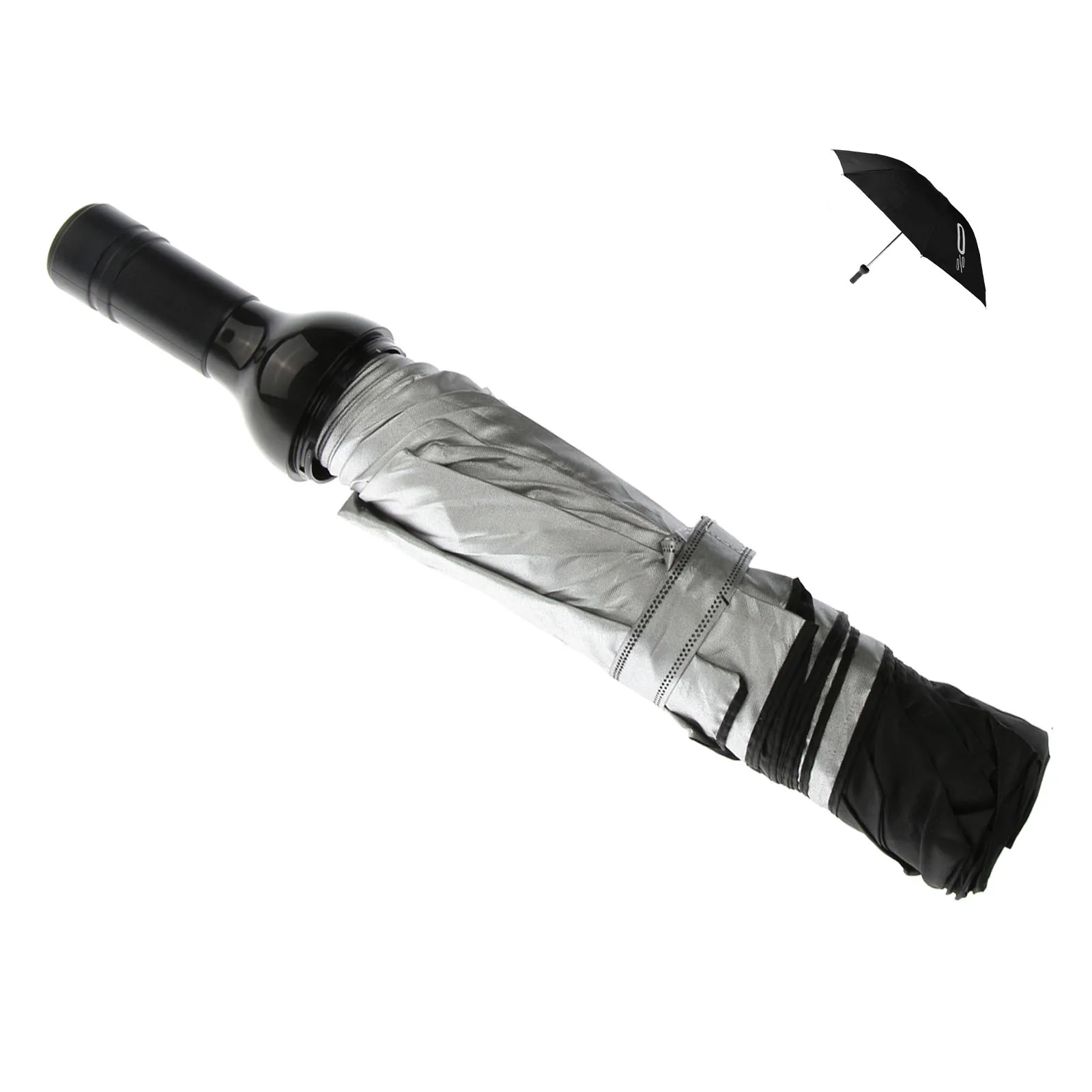 

Folding Bottle Umbrella Resistant Wine Bottle Shape Uv Protection Sun Rain Windproof Compact Manual Open Folding