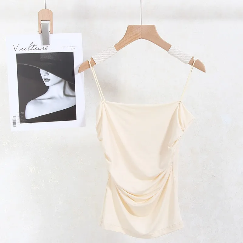 قميص داخلي نسائي قصير بتصميم أنيق من المودال، طبقة أساسية ضيقة، ملابس داخلية بلون موحد مناسبة للأعمال