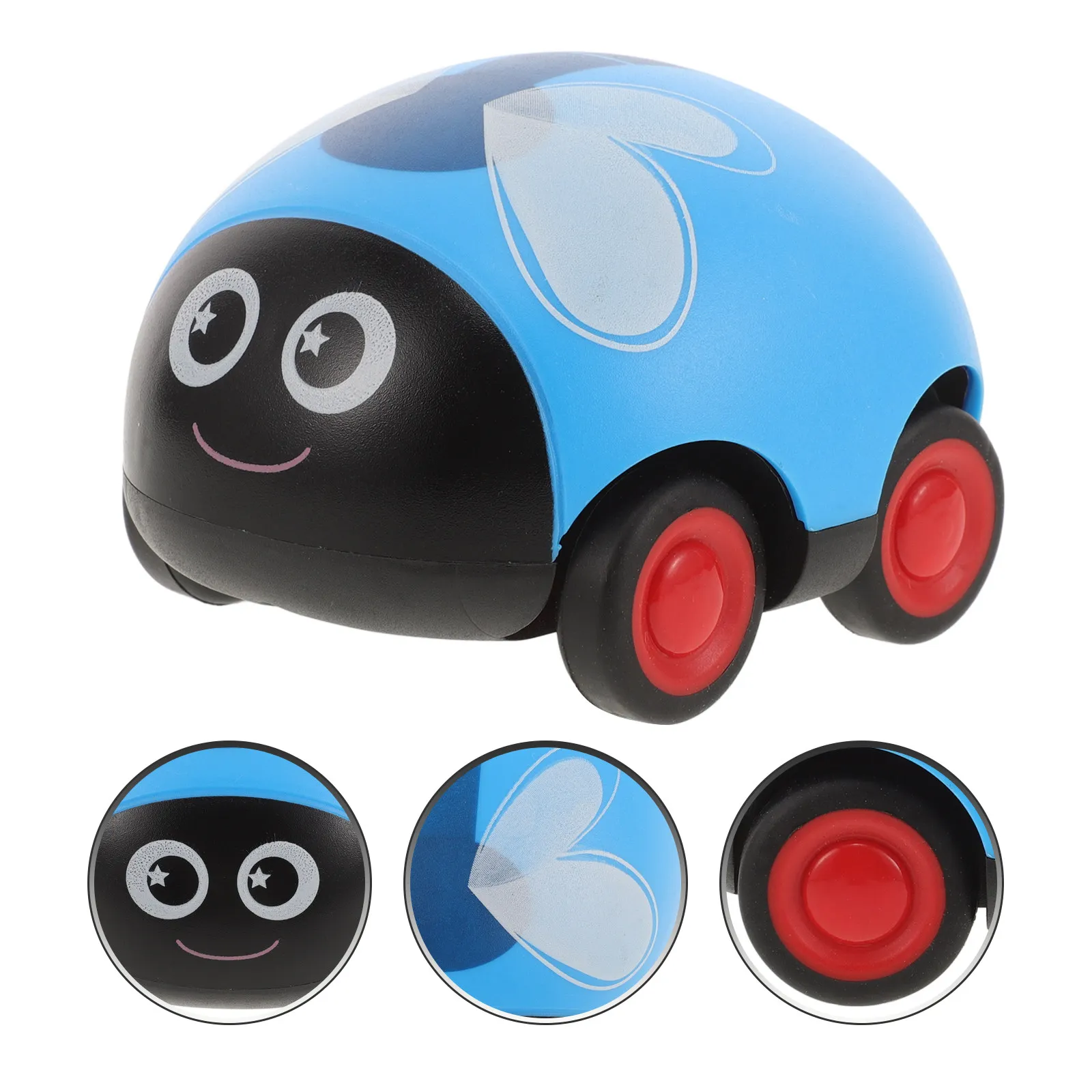 Ladybug Bee Beetle Insect Pull Back Car Mini Bright Colorful Friction Powered for Toddlers Kids Party Favors Learning Fun Small