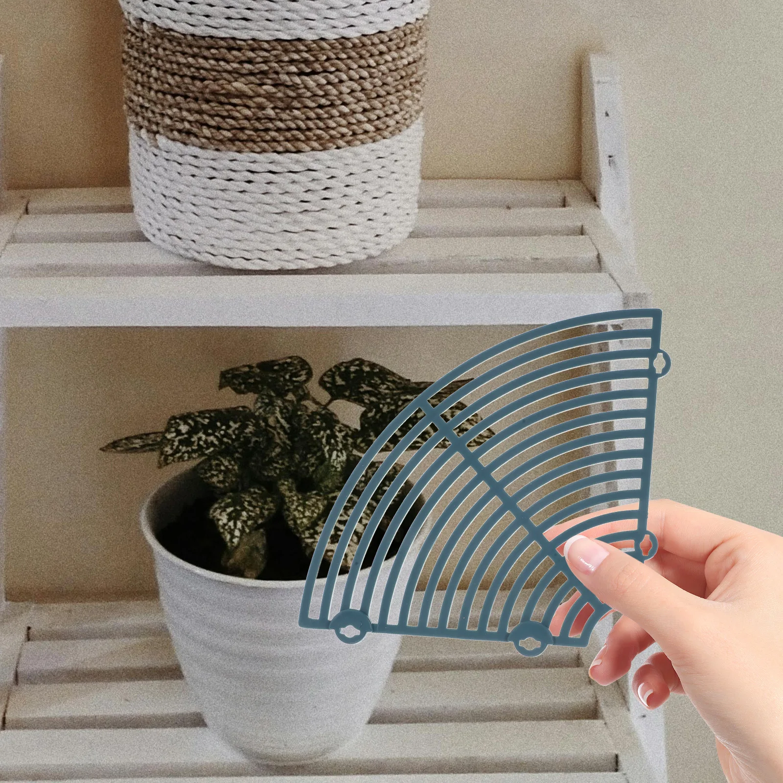 1 مجموعة غطاء وعاء النبات شبكة مستديرة متوسطة للقطط منع الحفر حامي النباتات الداخلية غطاء شبكة الزهرية #5