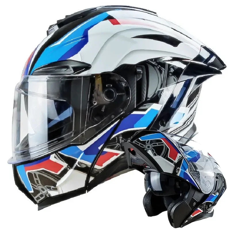 

Flip up Motorcycle Helmet Dual lens off-road Racing helmet Men Full face Cascos para moto Motorbike Helmet DOT Approved For BMW