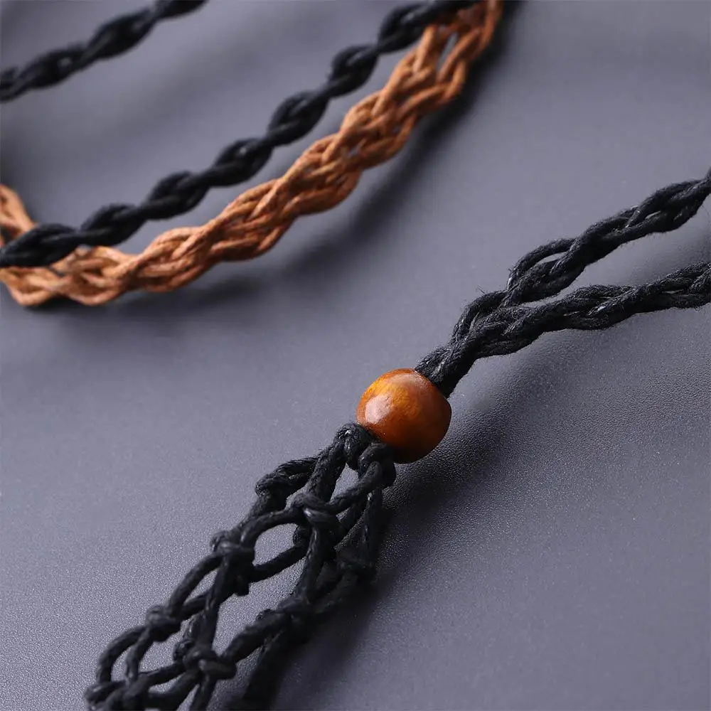 1pc Hand-knitted DIY Empty Stone Holder Crystal Necklace Holder Braided Necklace Cord Necklace Cord