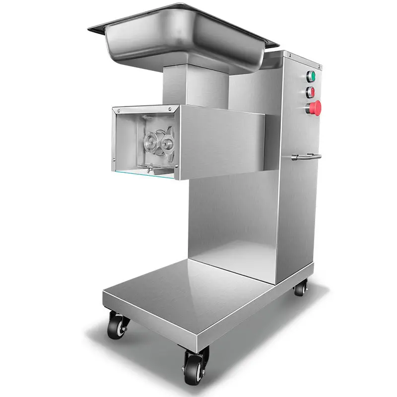 Vertical Mobile Commercial Meat Slicer Shredder Dicer Stainless Steel Multi-Function Meat Vegetable Cutting Machine