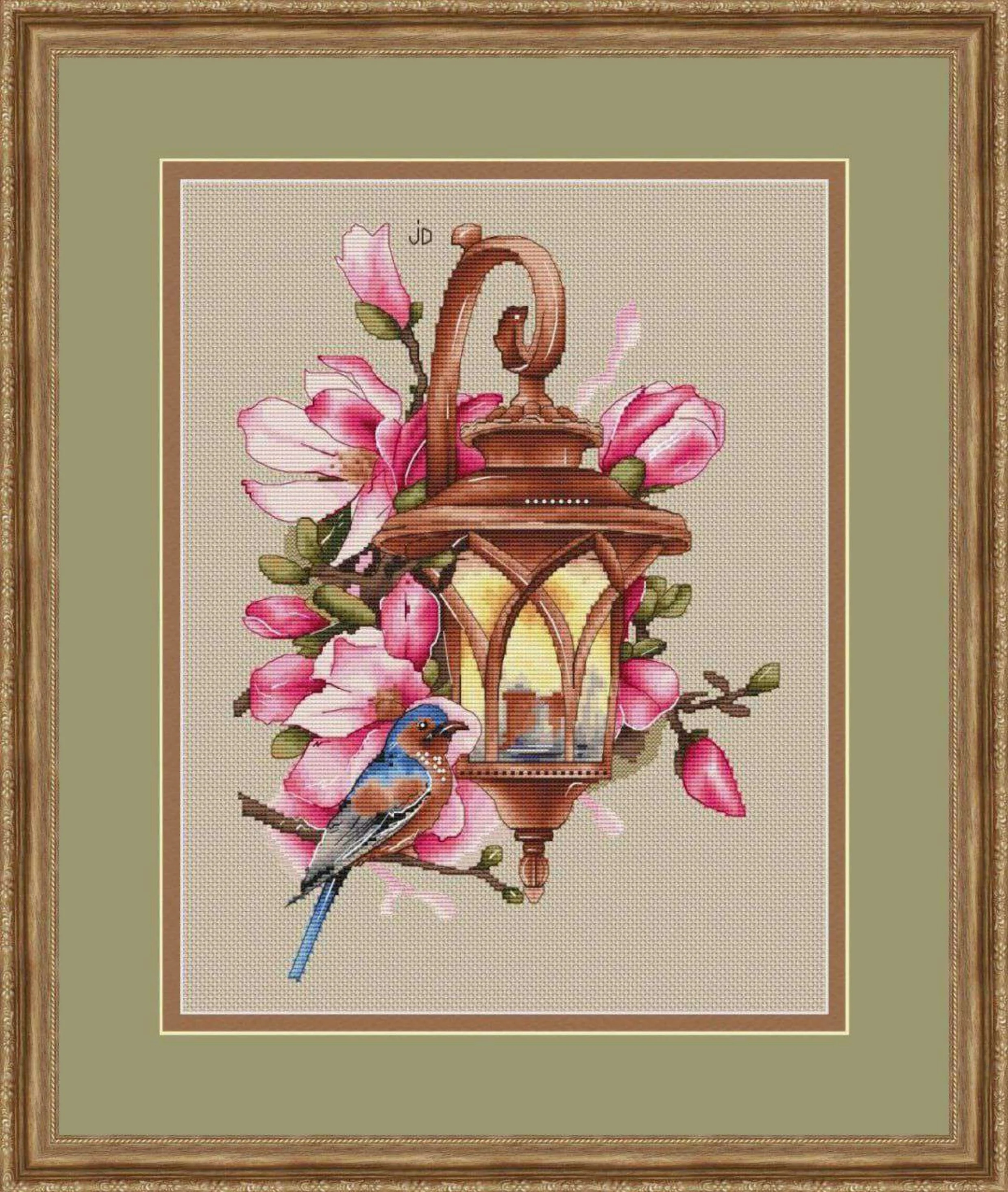 Cross Stitch Set DIY Embroidery Set, Cross Stitch Kit, DMC Threads, Craft Pattern, 19- Magnolia and Walllight 34-43