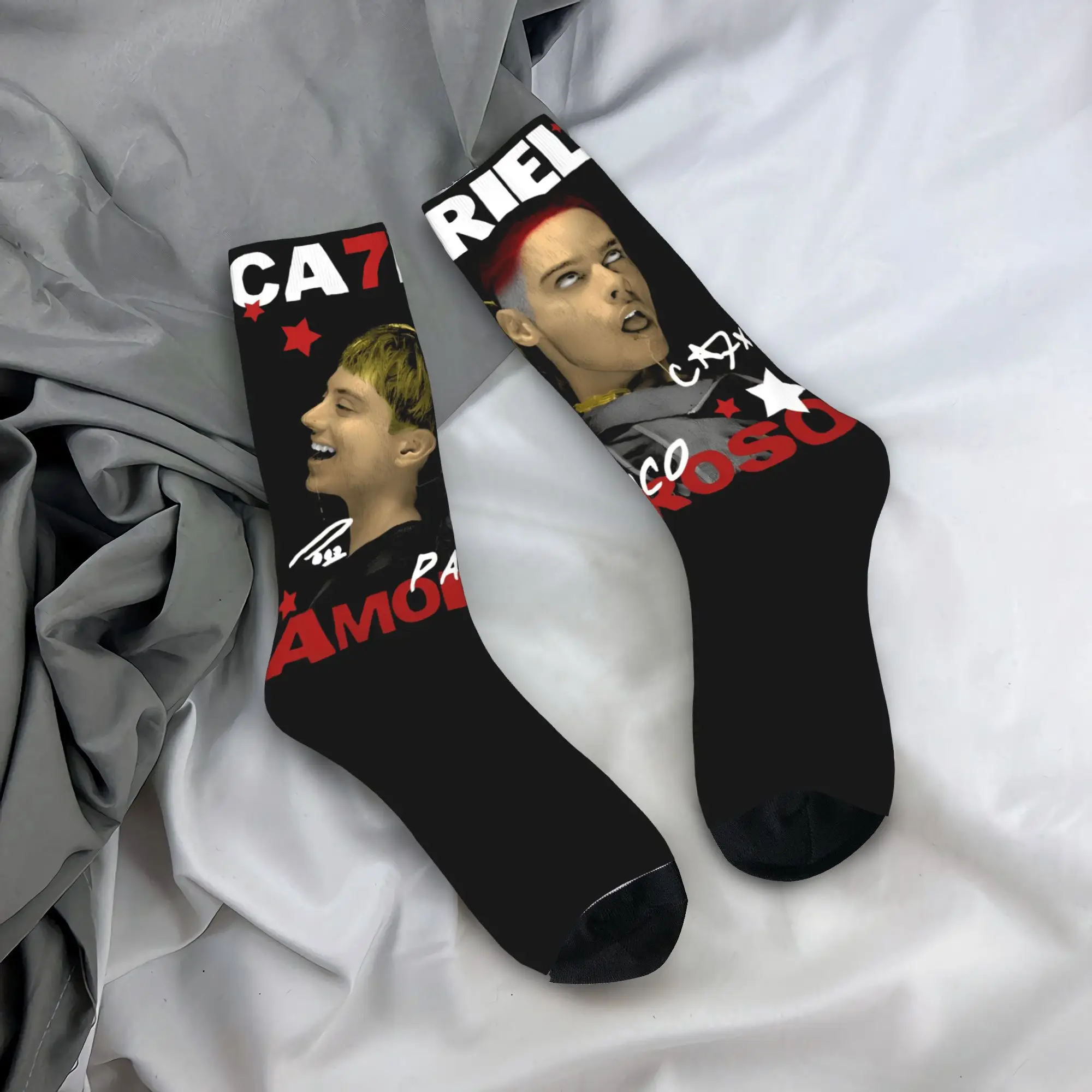 CA7RIEL y Paco Amorosos calcetines cantante medias antideslizantes Unisex hombres calcetines deportivos al aire libre de alta calidad otoño calcetín de diseño Casual