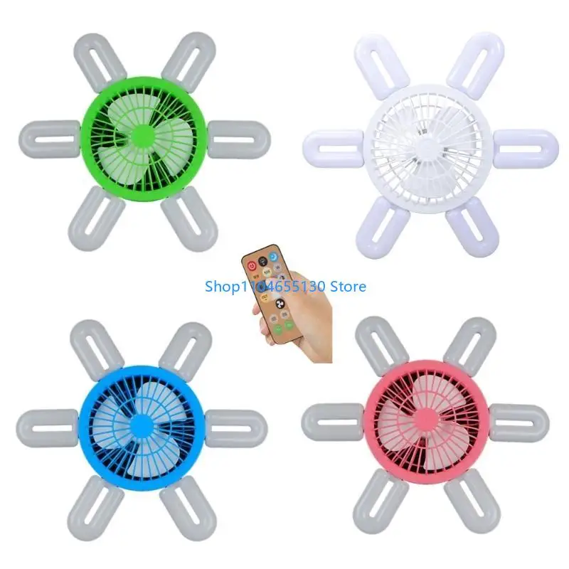 Deformable Ceiling Lamp 60W Workshop Lighting Ceiling Fan Light E27 LED Bulb Fan Plastic Texture Perfect for Warehouse