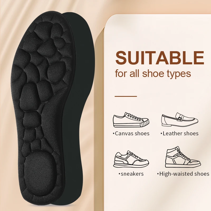 Bangnisole 5 Pair of Unisex Massage Memory Foam Insole Cushioning, Foot Comfort Fit, Sneakers, High Heel Shoe Insoles