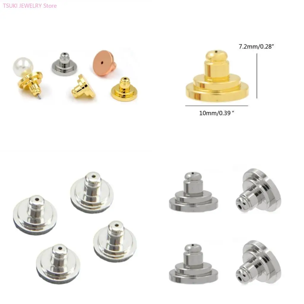 

62KE 4Pcs Earring Backs Locking Backings Versatile Earrings Ornament Back Clips