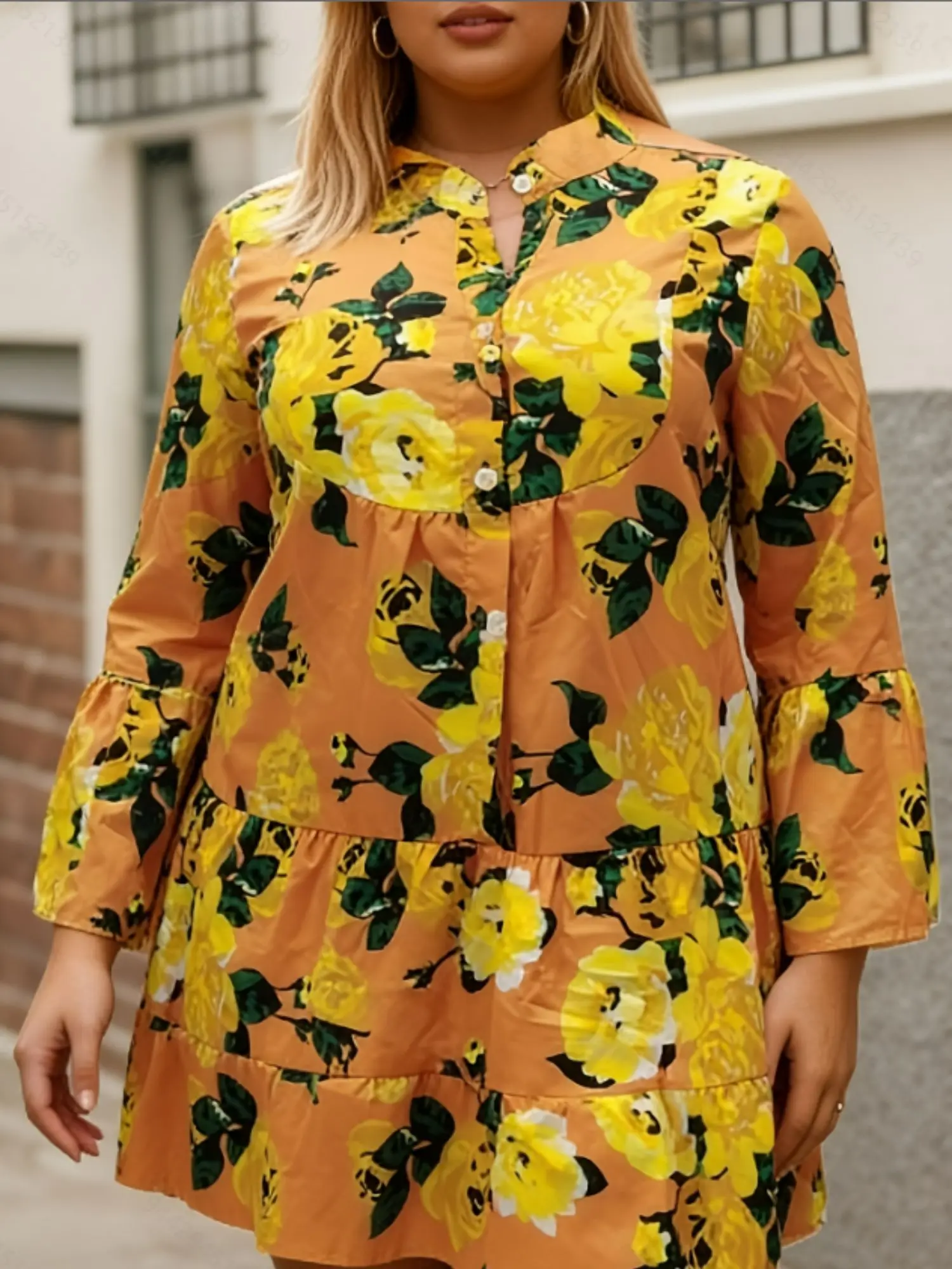 

Платье макси в богемном стиле с цветочным принтом, больших размеров, с длинным рукавом, модное повседневное женское платье на все сезоны