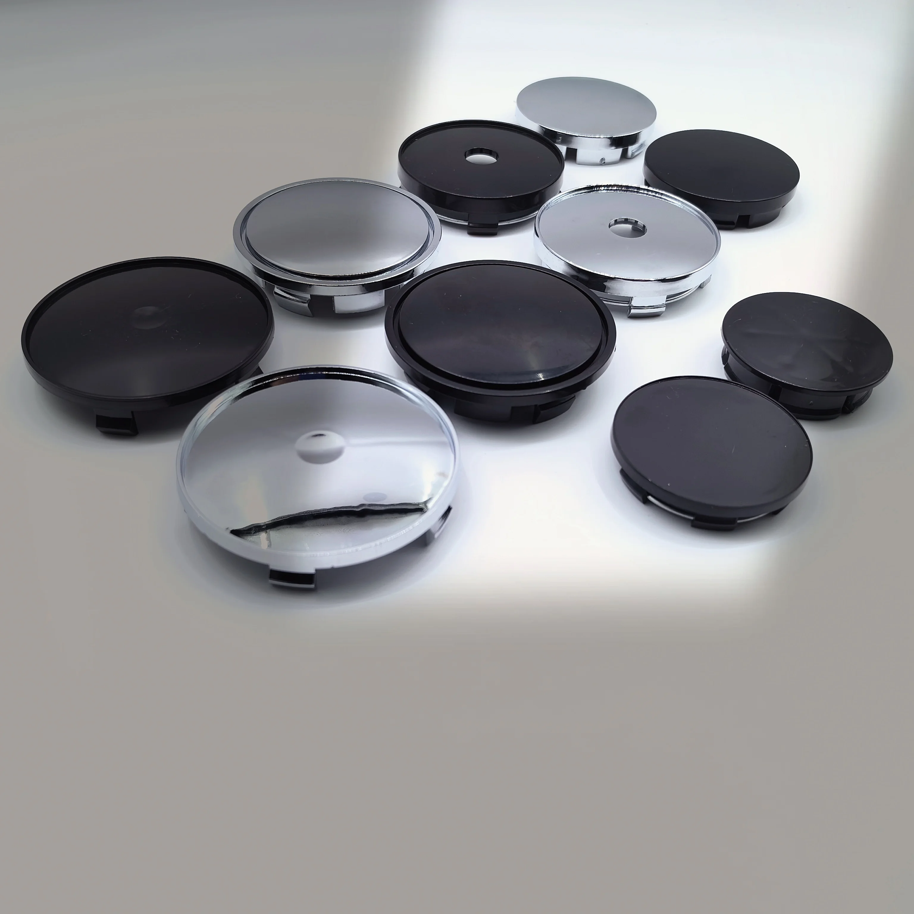 120 pièces sans Logo Base vierge 49mm 50mm 56mm 60mm 65mm 68mm noir ou argent capuchon central de roue jante couverture de pneu style de voiture