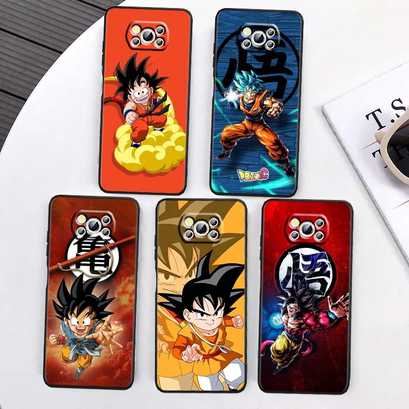 

Dragon Ball Character Goku For Xiaomi Mi Poco F3 F4 F5 F6 X3 X4 X5 X6 X7 M3 M4 M5 M6 M7 GT Pro 5G Black Cover