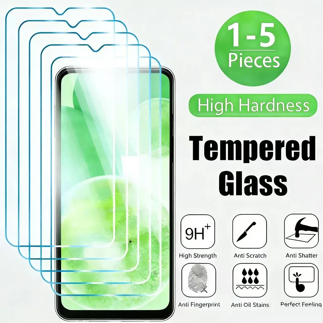 Protector de pantalla de vidrio templado, 1-5 unidades, para Samsung Galaxy A13 A14 A21S A33 A34 A51 A52 A53 A54 A72 A73 A52S 5G