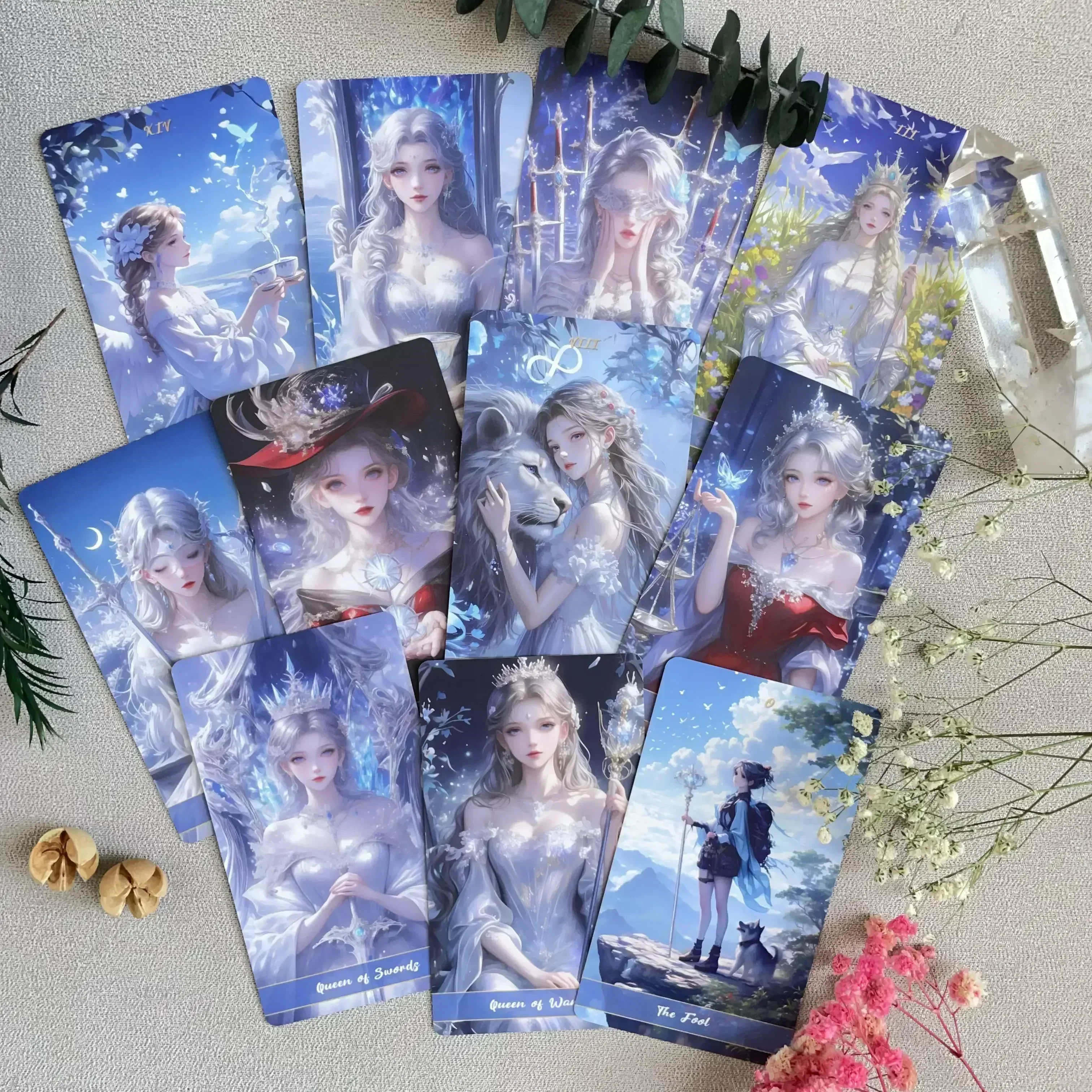 Echte professionele Crystal Love Tarot-kaarten Engels Frans Spaans Russisch Waarzeggerij Dek Oracle 78 Beginners Hoge kwaliteit