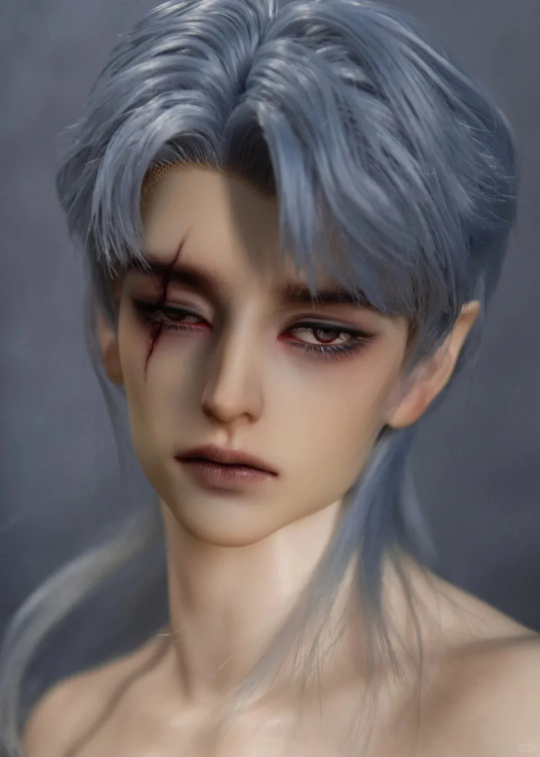 

New Head Design BJD doll doll 1/3 boy doll strong uncle scar hunter half sleep resin toy birthday gift Free shipping