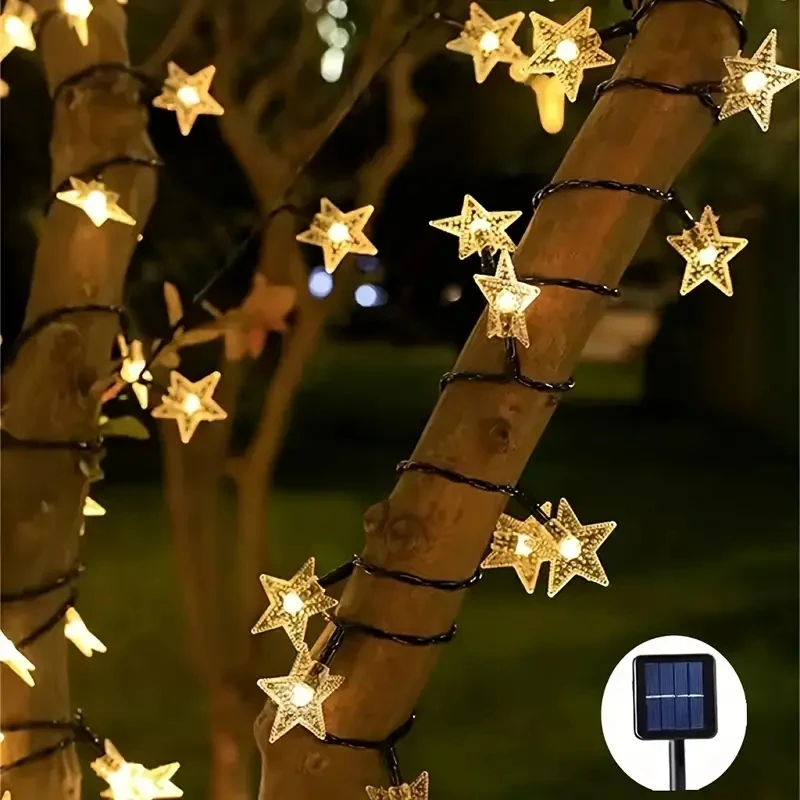 

Solar Star String Lights 8 Modes Twinkle Fairy Waterproof Garland For Outdoor Gardens Lawn Christmas Tree Fence Balcony Decor