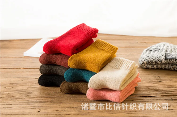 

Women Super Thicker Solid Sock Merino Wool Rabbit Socks Against Cold Snow Russia Winter Warm Happy Male Sock 5pair /lot