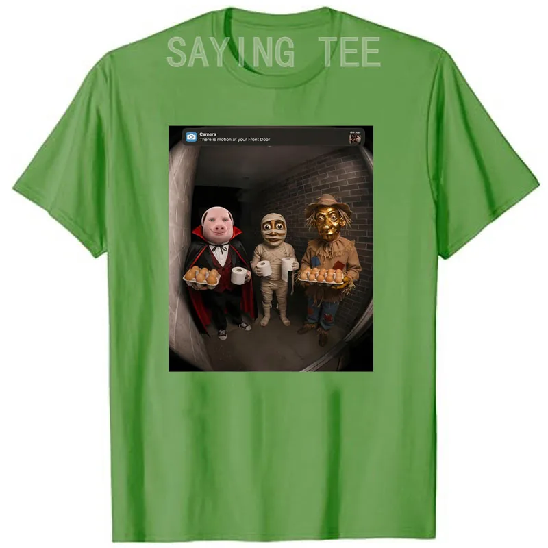 Tung Sahur Neegy Meme Doorbell John Pork Halloween-Kostüm Premium Weiches Baumwoll-T-Shirt Y2k Joke Brainrot Crew Persönlichkeitskleidung – Detail 25