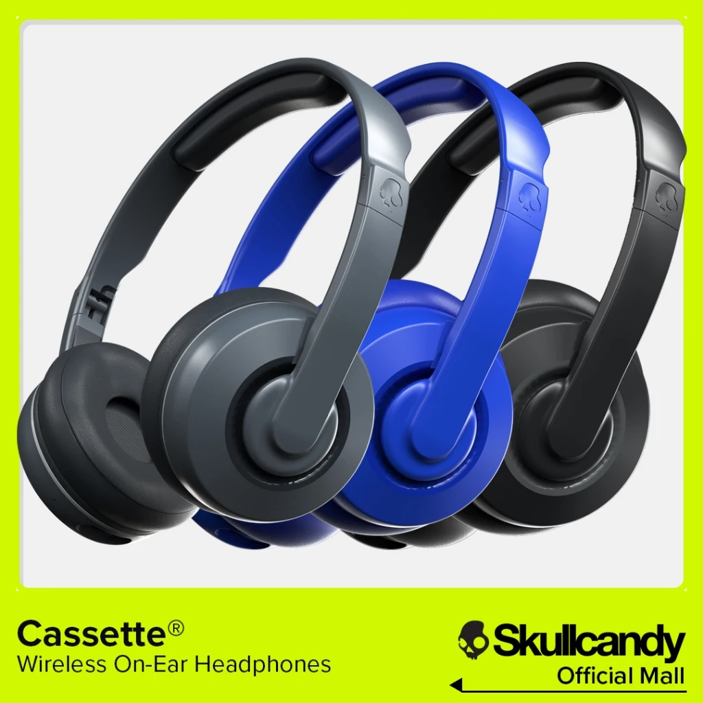 

Skullcandy Cassette Original Over-Ear Heaset HiFi Music Gaming Sports Earphones Wireless Bluetooth Headphones Foldable Portable