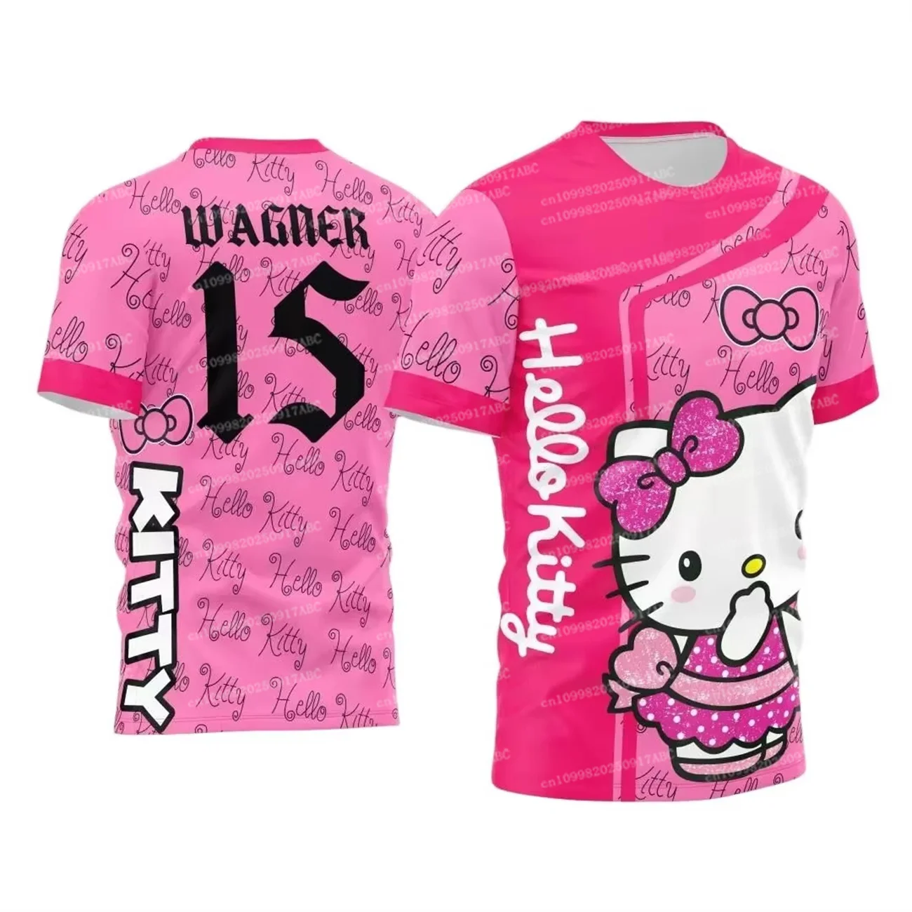 

Летняя мужская футболка Hello Kitty, уличная мужская футболка, футболка для взрослых мужчин, специальная футбольная футболка, женская футболка