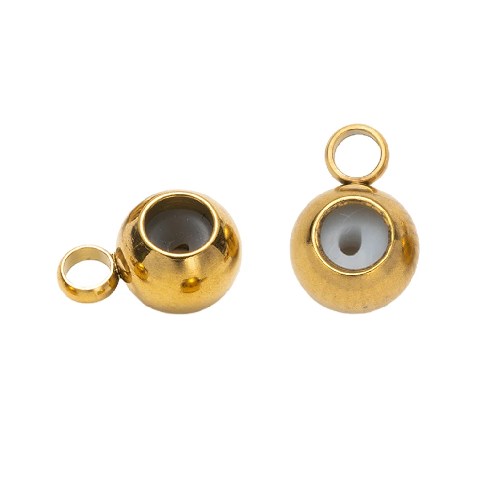 10Pcs/Lot Stainless Steel Gold Color Insert Silicon Ring Stopper with Loop Beads DIY Necklace Bracelet Jewelry Making Accessorie