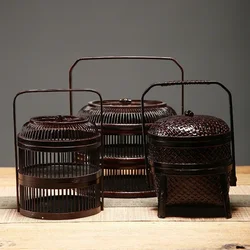 Handcrafted Bamboo Hand Basket Japanese Tea Set Storage Moon Cake & Fruit Tray for Tea Ceremony Stylish Organizer