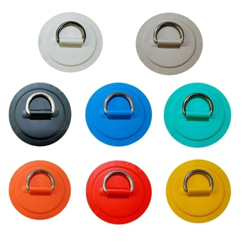 A2UC PVC D-Rings Patches Stainless Steel D Rings Patches for for Inflatable Boat Kayak Dinghy Deck Paddleboard