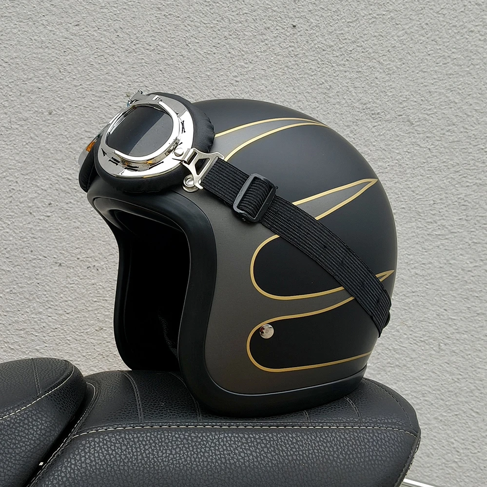 ヴィンテージ TT & COCASCOS 3/4 オープンヘルメットジェット和風ヴィンテージ 500TX オートバイヘルメット乗馬グラスファイバーオートバイ Cascos
