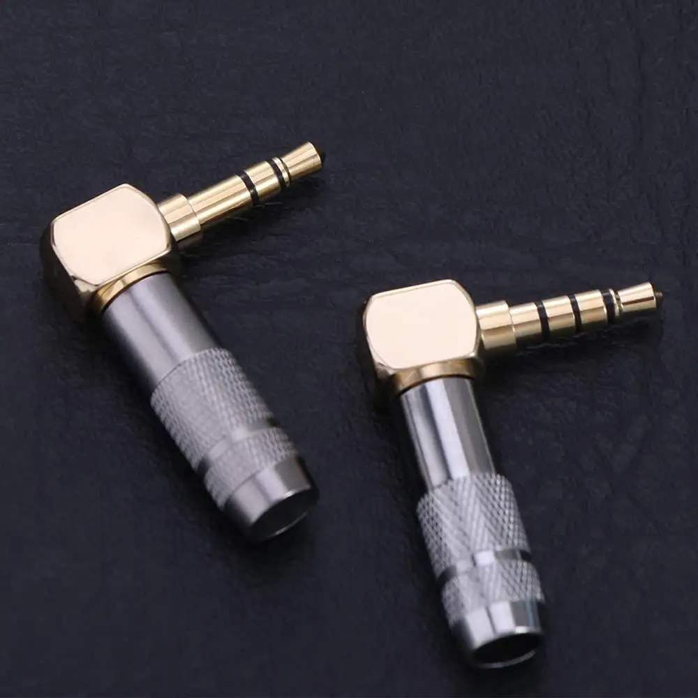

1/8" Jack 3.5 mm Speaker Terminal 3.5mm 3/4 Poles Right Angle Headphone Adapter Mini Portable Earphone Adapter