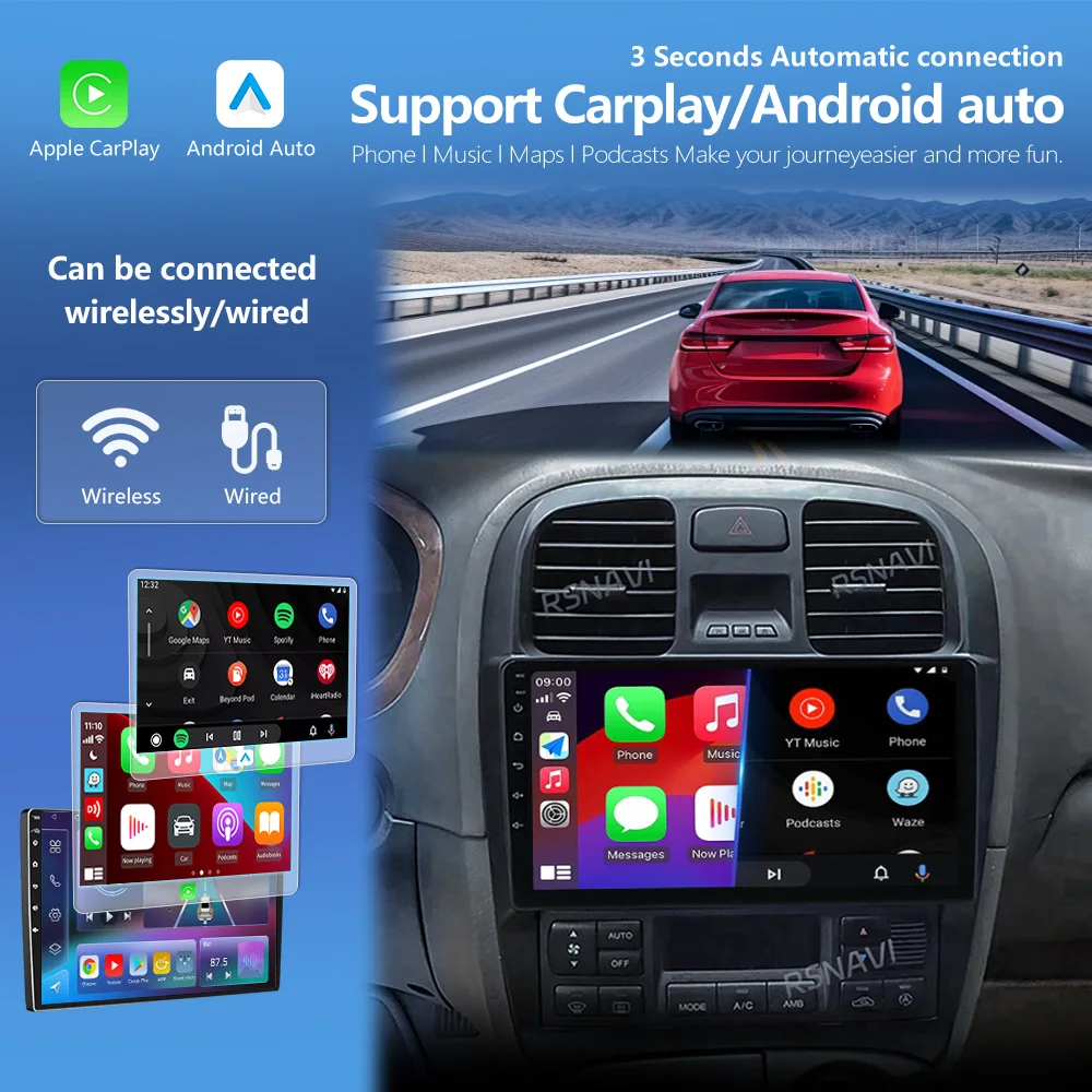 Android 16 Carplay Auto DVD GPS Car radio Multimedia Player BT video For Hyundai Sonata EF 2001 - 2012 2din Head Unit Snapdragon view 4