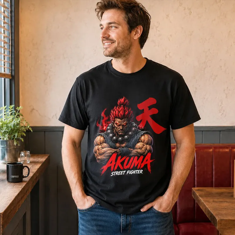 Akuma Street Fighter T shitr Cool Anime Gamer Gift 0813 Retro Arcade Fighting Game Tee Hadouken World Warriors Unisex Top S-6XL