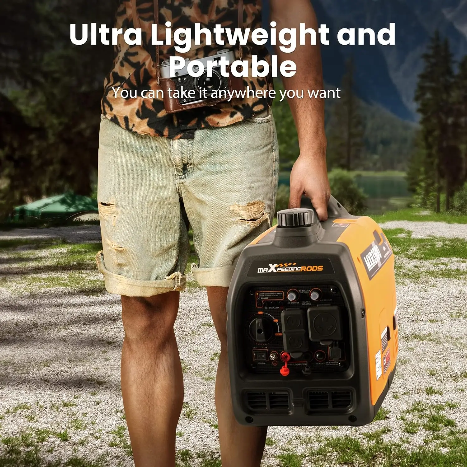 3500 Watt Portable Inverter Generator Gas Powered, EPA Compliant, Compact and Lightweight for Home Backup Power, Outdoor Camping
