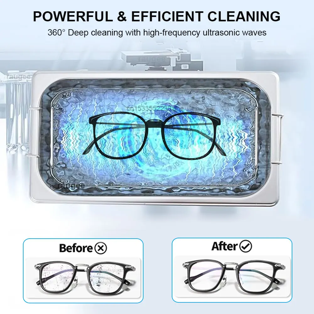 Ultrasonic Cleaner Glasses Ultrasonic Cleaner Cleaning Washing Machine Jewelry Cleaner 40KHz High Frequency Ultrasonic Bath 0.8L