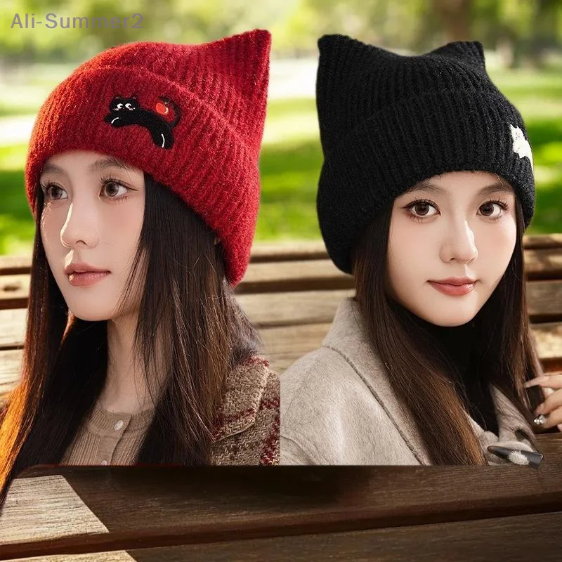 {Summer2} القط الأذن بيني Skullies النساء شتاء دافئ أفخم الكرتون قبعة حرارية فتاة الكورية في الهواء الطلق الثلوج البلوز القبعات #4