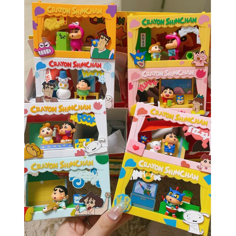 

Crayon Shin Chan Life Theater Series Scenes Series Blind Box Room Display Shin Chan Anime Figures Model Doll Toys Kids Gifts