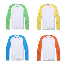 Sublimazione in bianco poliestere manica lunga Quick Qry Tshirt primavera autunno per bambini adulti uomo donna famiglia abiti coordinati