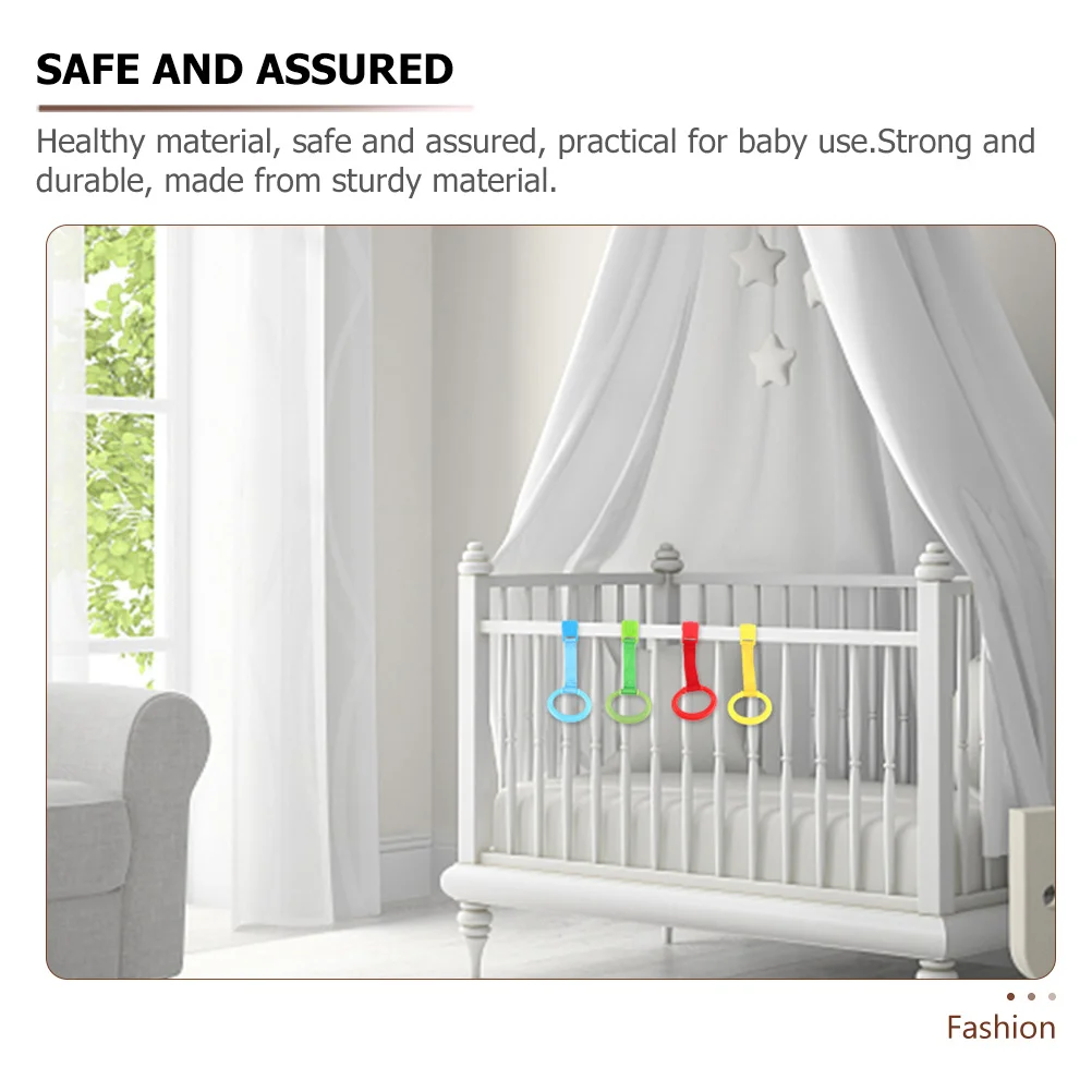 

5pcs Baby Pull Infant Bed Ring Toddler Walking Assist Hanging Safety Stand Training Ring For Nursery Cot