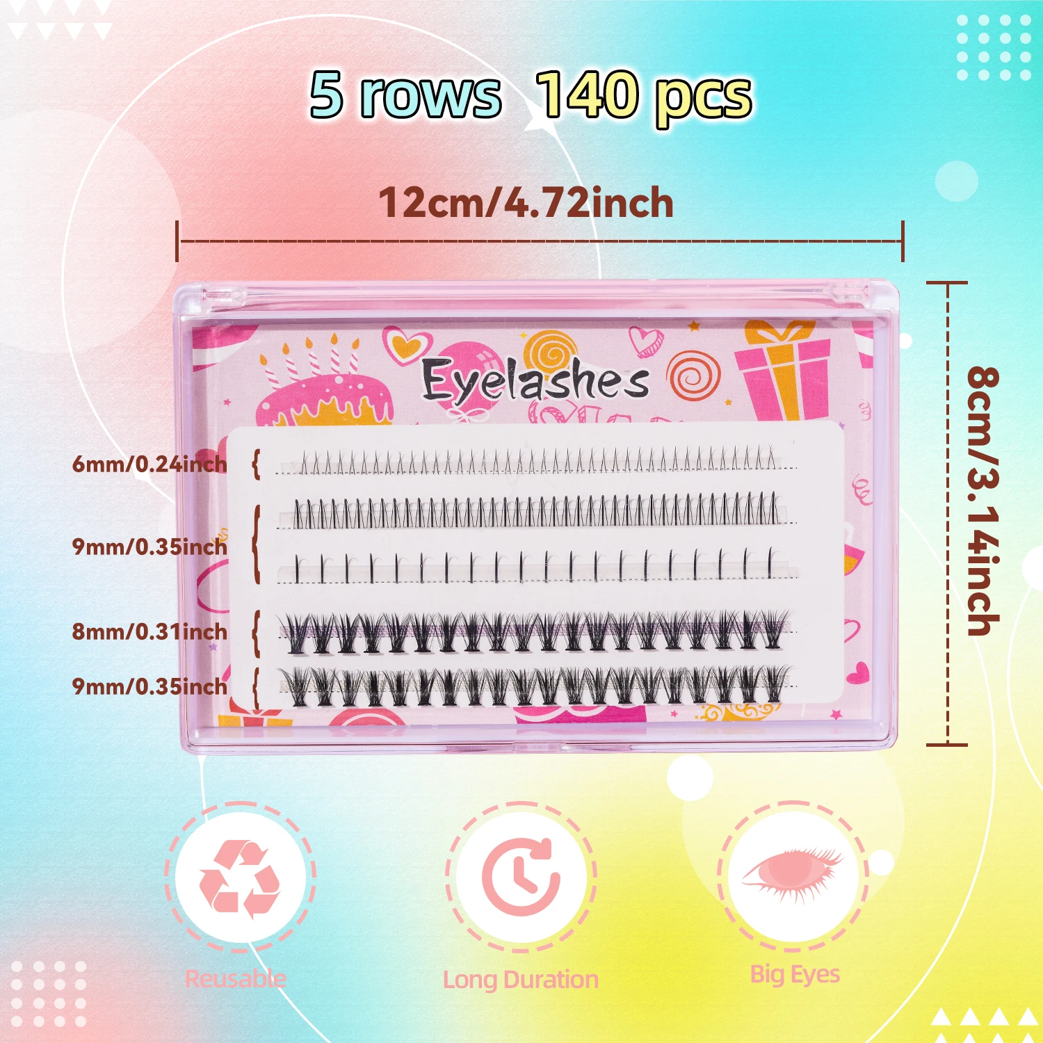 Ciglia naturali MIX Cluster per ciglia Estensioni ciglia sottili 8-12MM Estensioni ciglia individuali Fai da te a casa