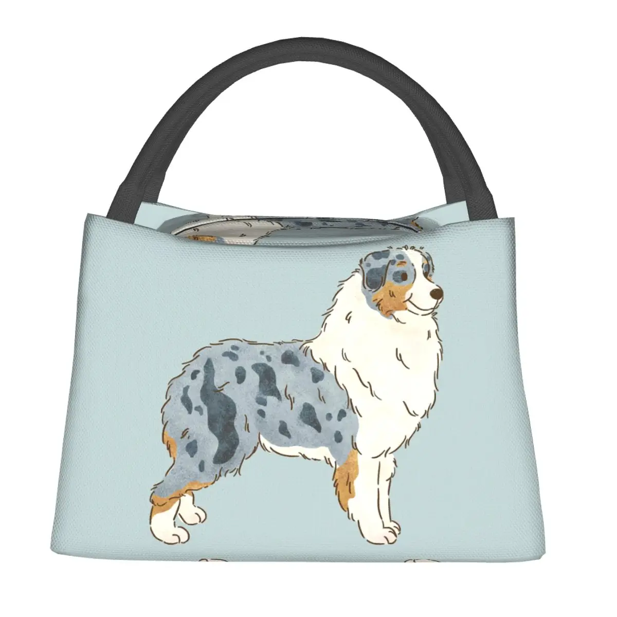 

Australian Shepherd Aussie Dog Insulated Lunch Bag for Women Children Portable Food Boxes Thermal Lunch Box Tote